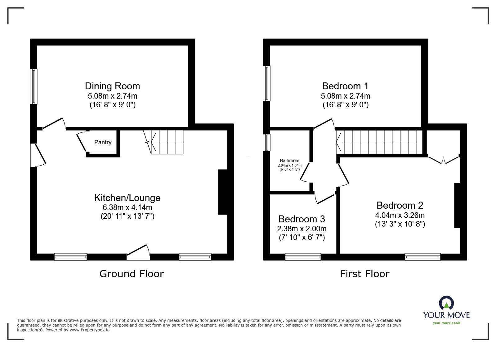 Floorplan of 3 bedroom House to rent, Station Road, Aspatria, Cumbria, CA7
