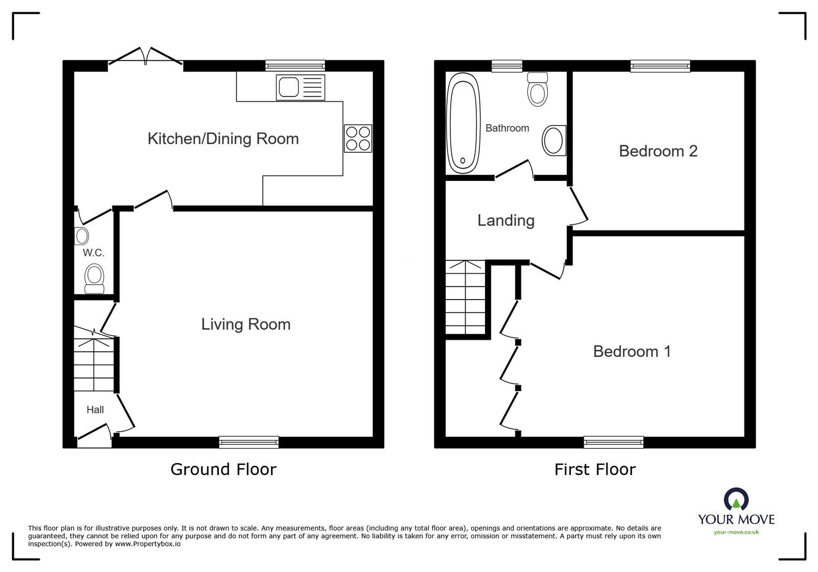 Floorplan of 2 bedroom Semi Detached House for sale, Chimes Bank, Wigton, Cumbria, CA7