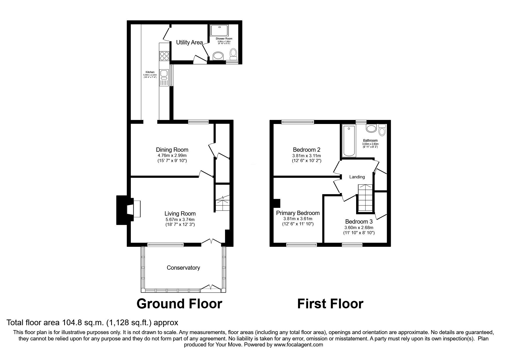 Floorplan of 3 bedroom Mid Terrace House for sale, Holliday Crescent, Silloth, Cumbria, CA7