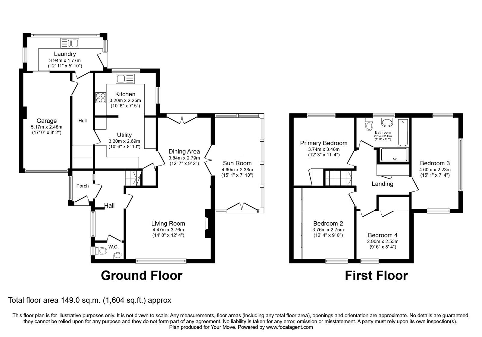 Floorplan of 4 bedroom Detached House for sale, Springfields, Wigton, Cumbria, CA7