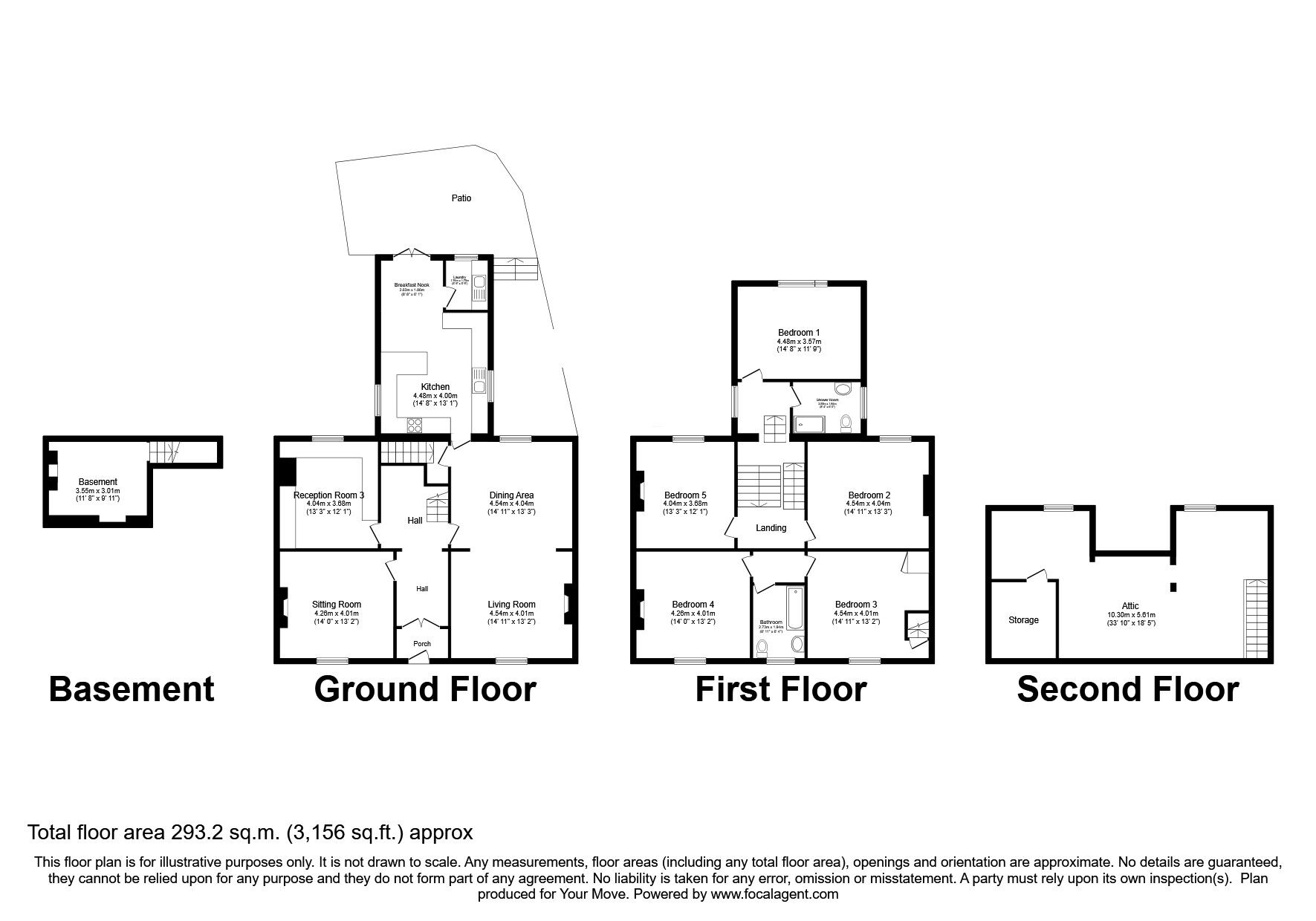 Floorplan of 5 bedroom Semi Detached House for sale, Queen Street, Aspatria, Cumbria, CA7
