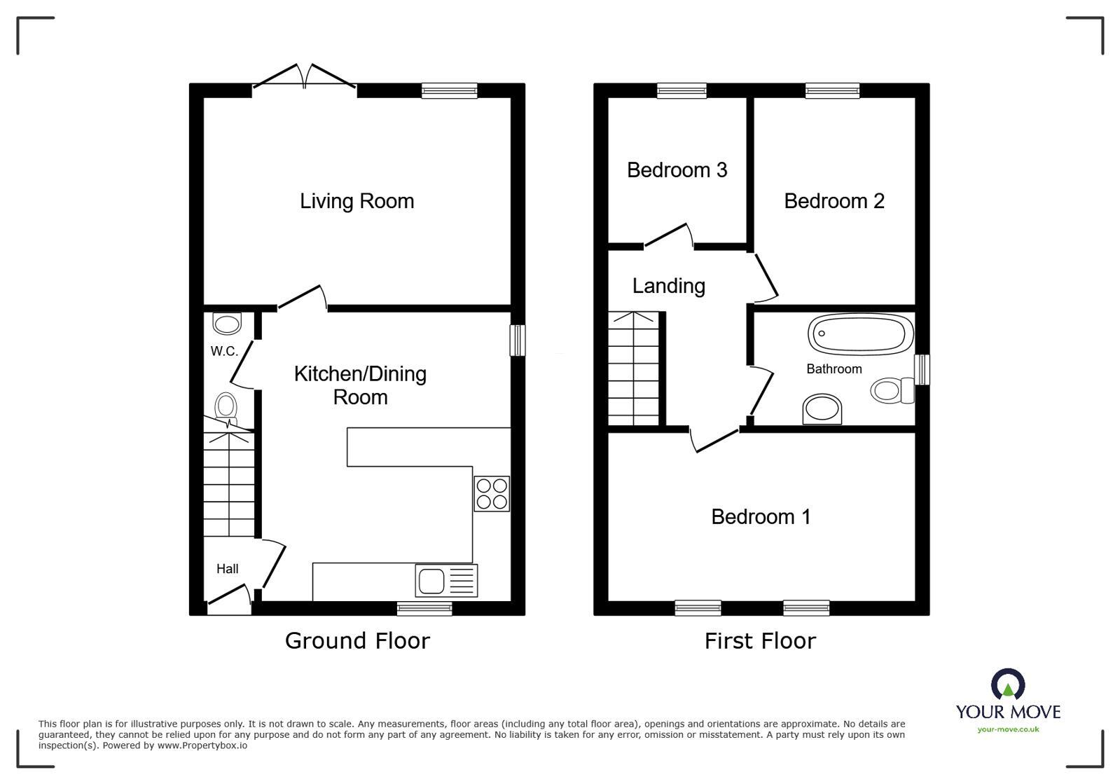 Floorplan of 3 bedroom Semi Detached House for sale, Skiddaw View, Aspatria, Cumbria, CA7