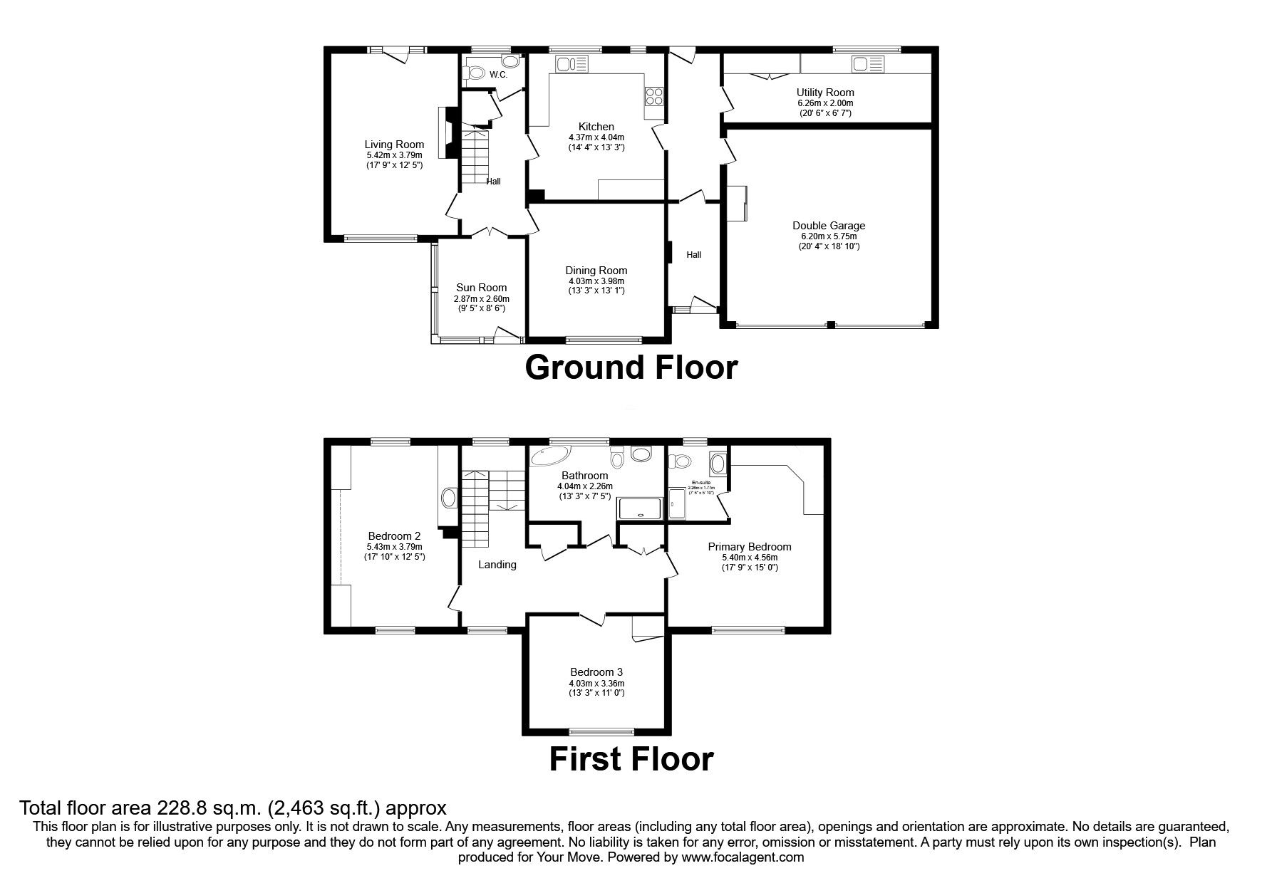 Floorplan of 3 bedroom Detached House for sale, The Island, Anthorn, Cumbria, CA7