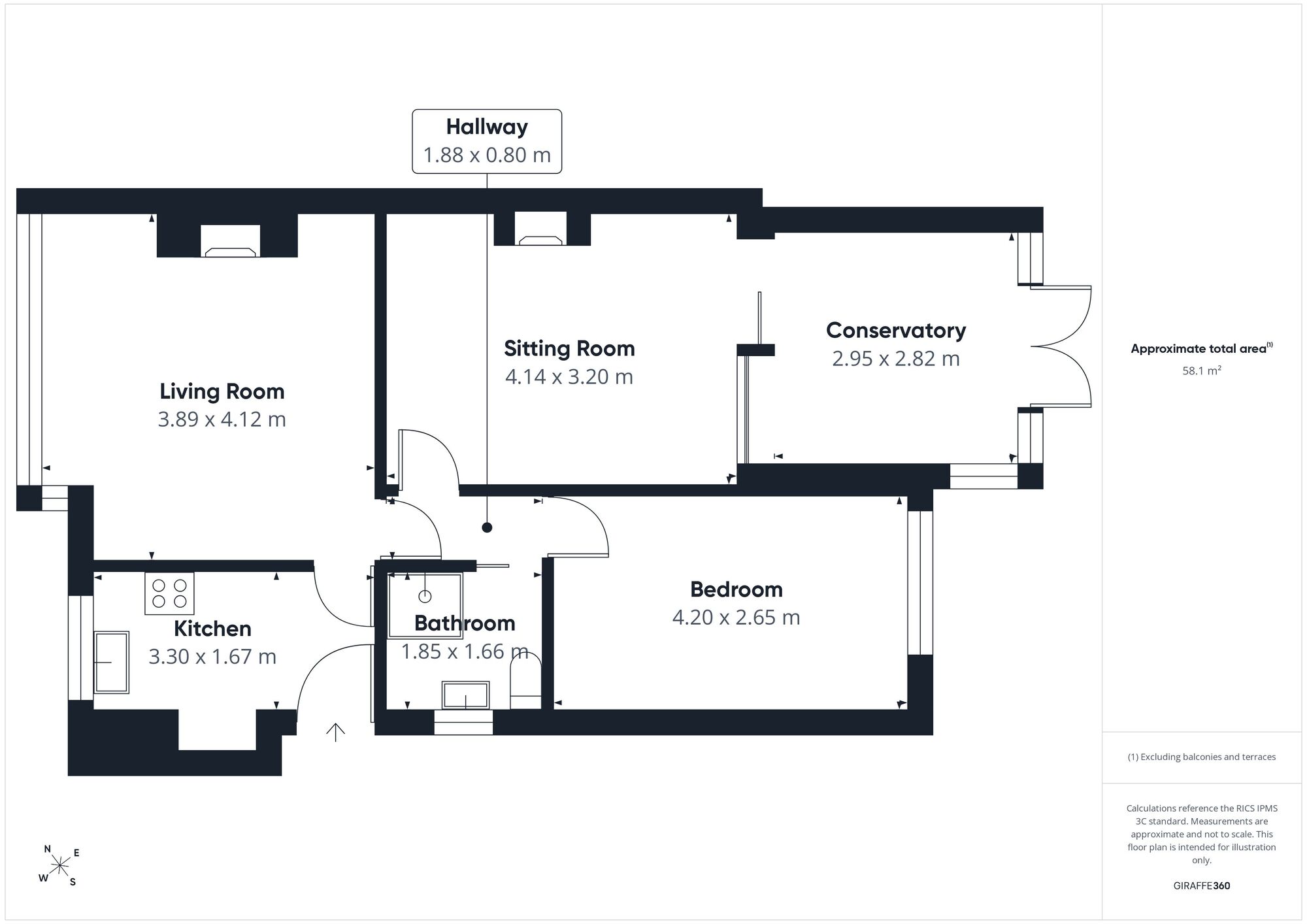 Floorplan of 1 bedroom Semi Detached Bungalow for sale, Skinburness Road, Silloth, Cumbria, CA7