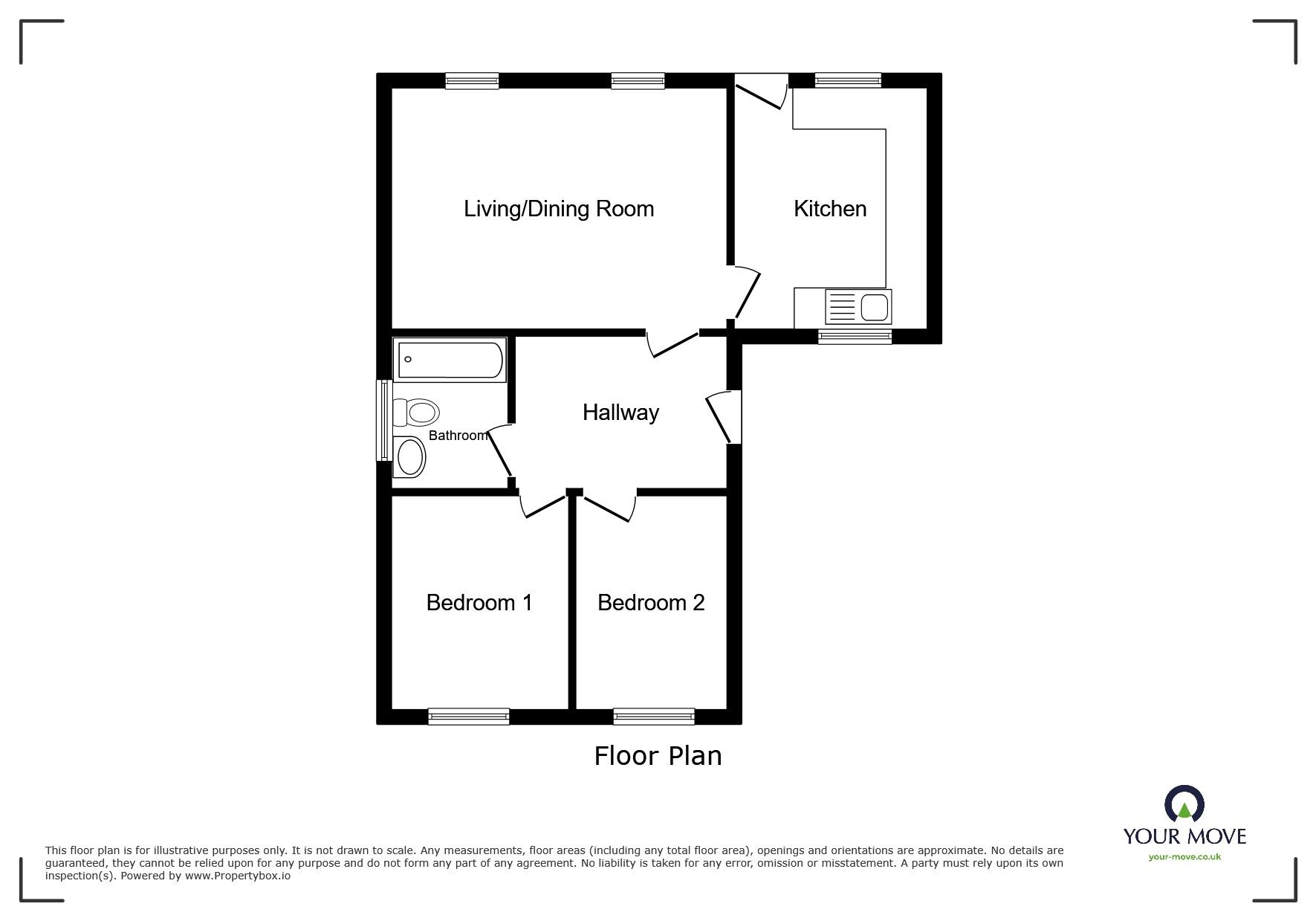 Floorplan of 2 bedroom Semi Detached Bungalow for sale, North Street, Fletchertown, Cumbria, CA7