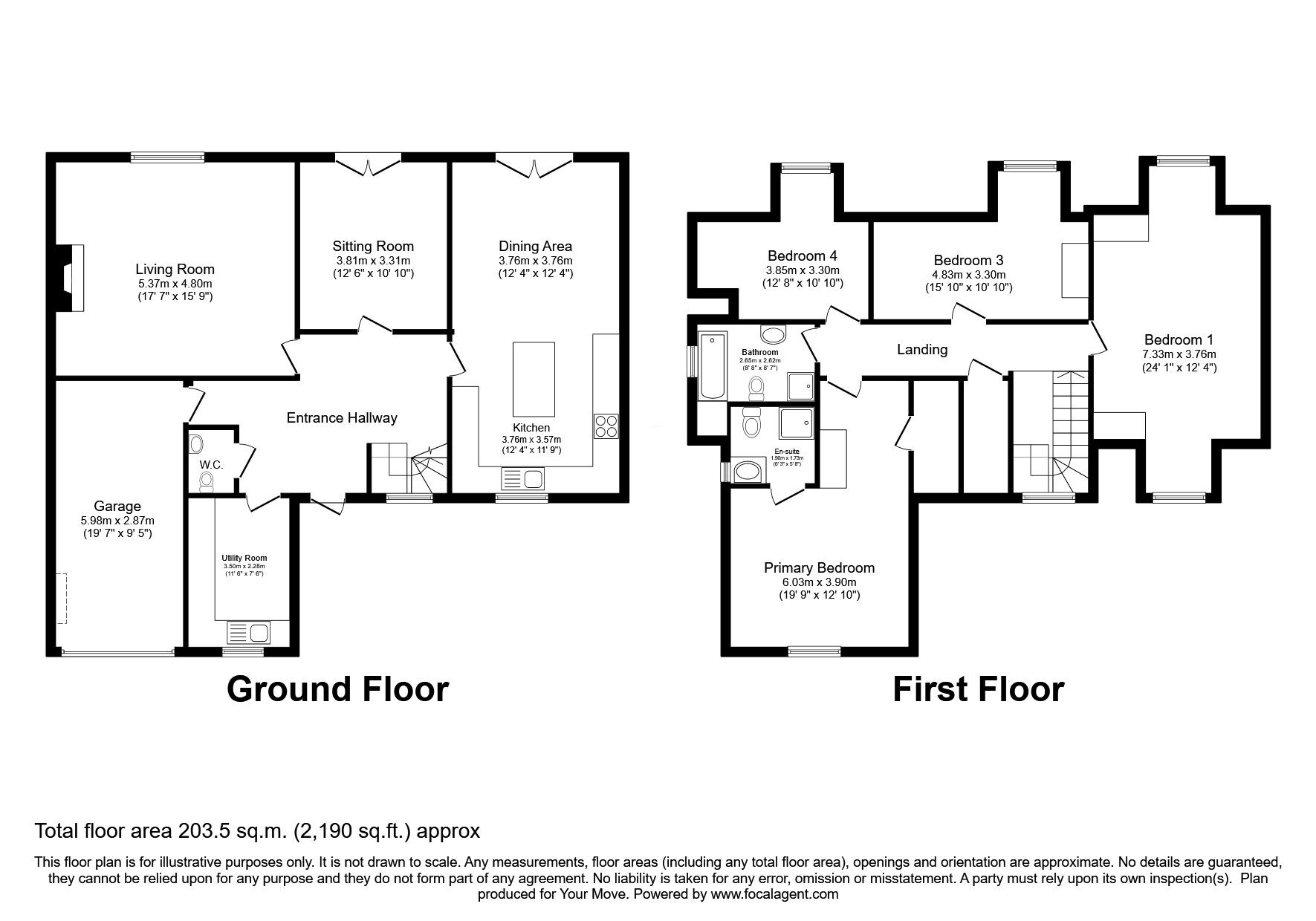 Floorplan of 4 bedroom Detached House for sale, Salterwath Close, Oughterside, Cumbria, CA7