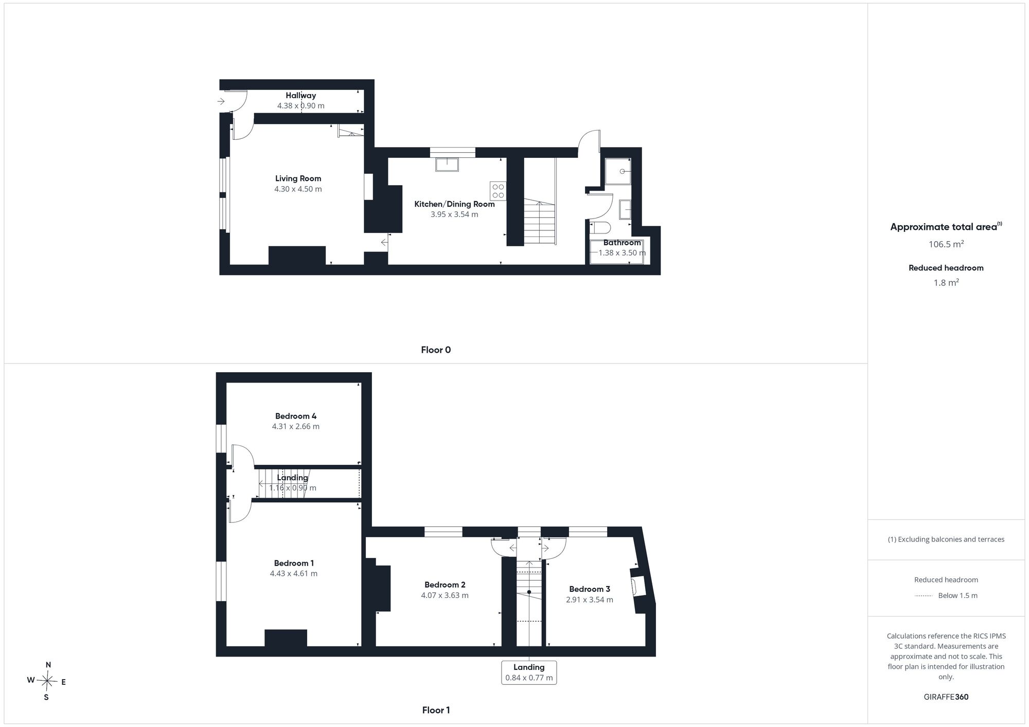 Floorplan of 4 bedroom Mid Terrace House for sale, Proctors Square, Wigton, Cumbria, CA7