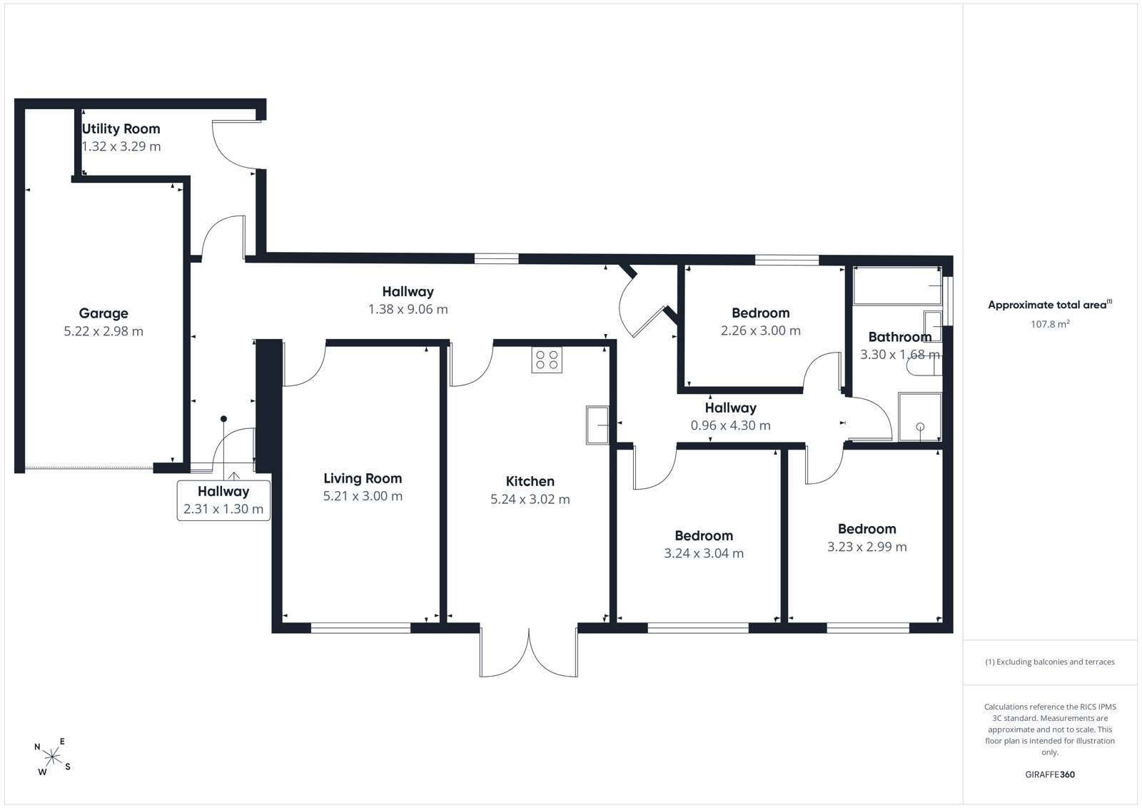 Floorplan of 3 bedroom Semi Detached Bungalow to rent, North Road, Aspatria, Cumbria, CA7