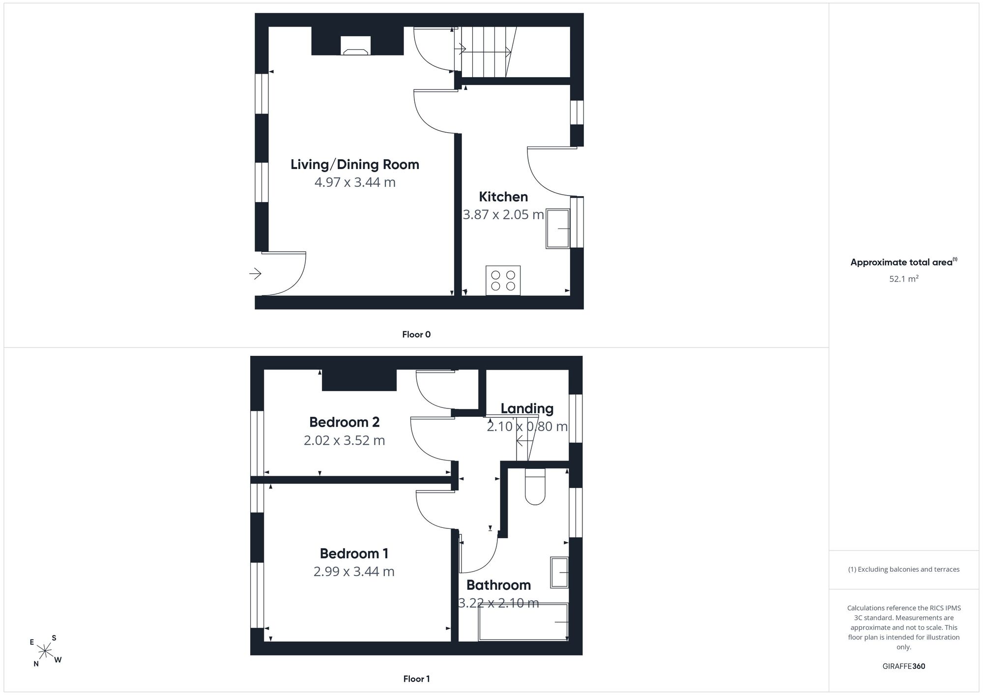 Floorplan of 2 bedroom End Terrace House for sale, Water Street, Wigton, Cumbria, CA7