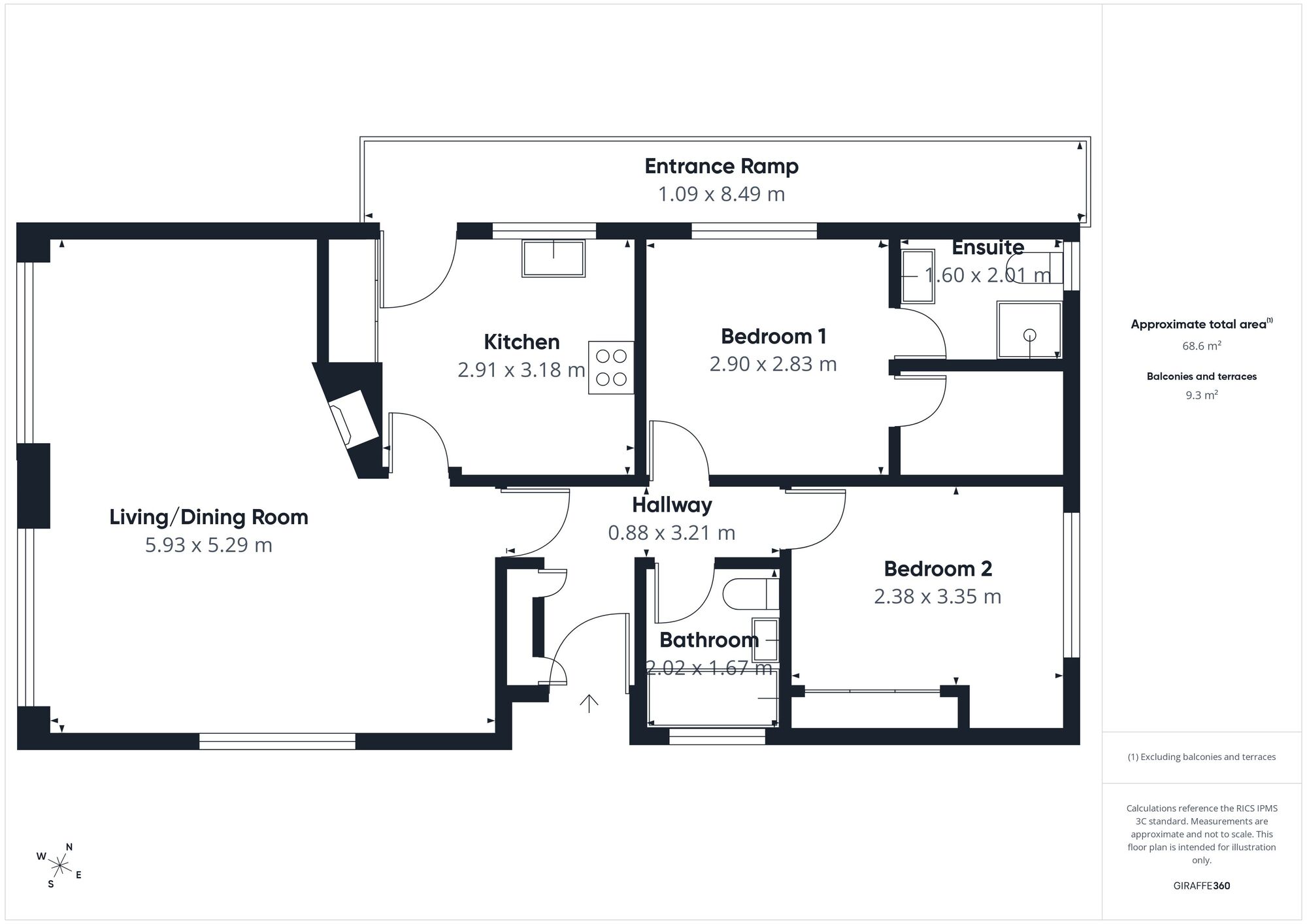 Floorplan of 2 bedroom Park Home Property for sale, Meadow View Park, Skinburness Drive, Wigton, CA7