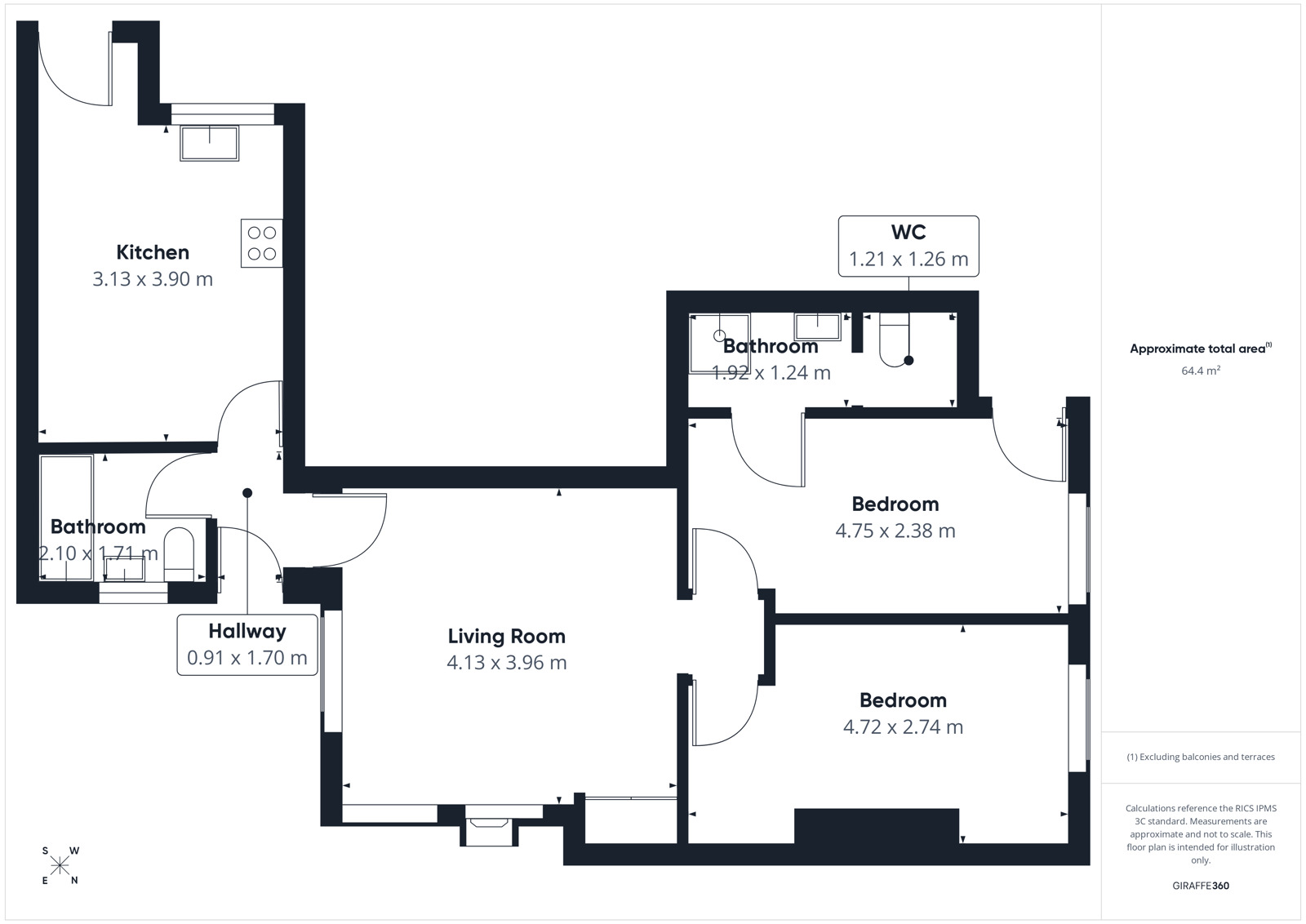 Floorplan of 2 bedroom Flat to rent, King Street, Wigton, Cumbria, CA7