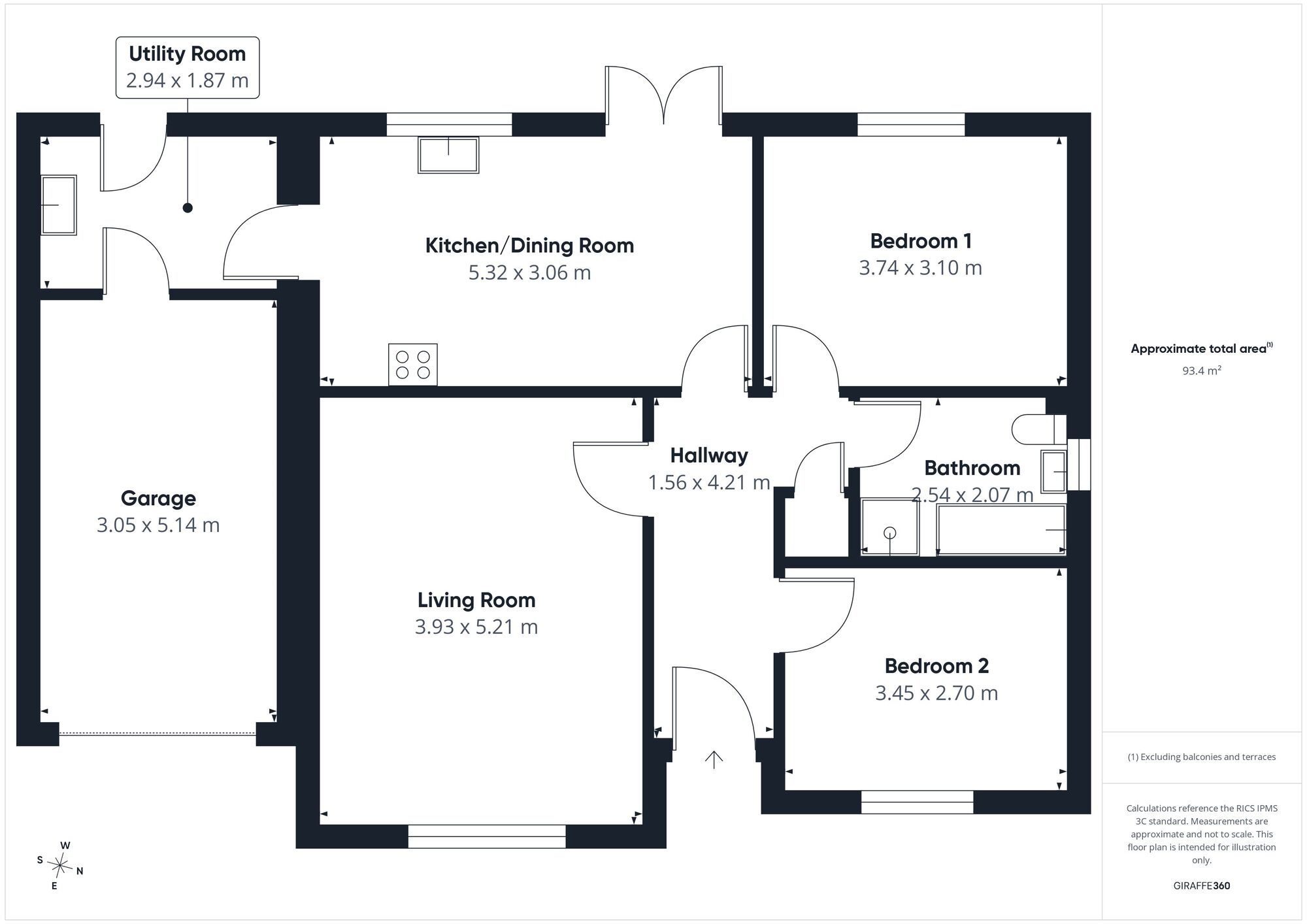 Floorplan of 2 bedroom Detached Bungalow for sale, Chapel Meadows, Bothel, Cumbria, CA7