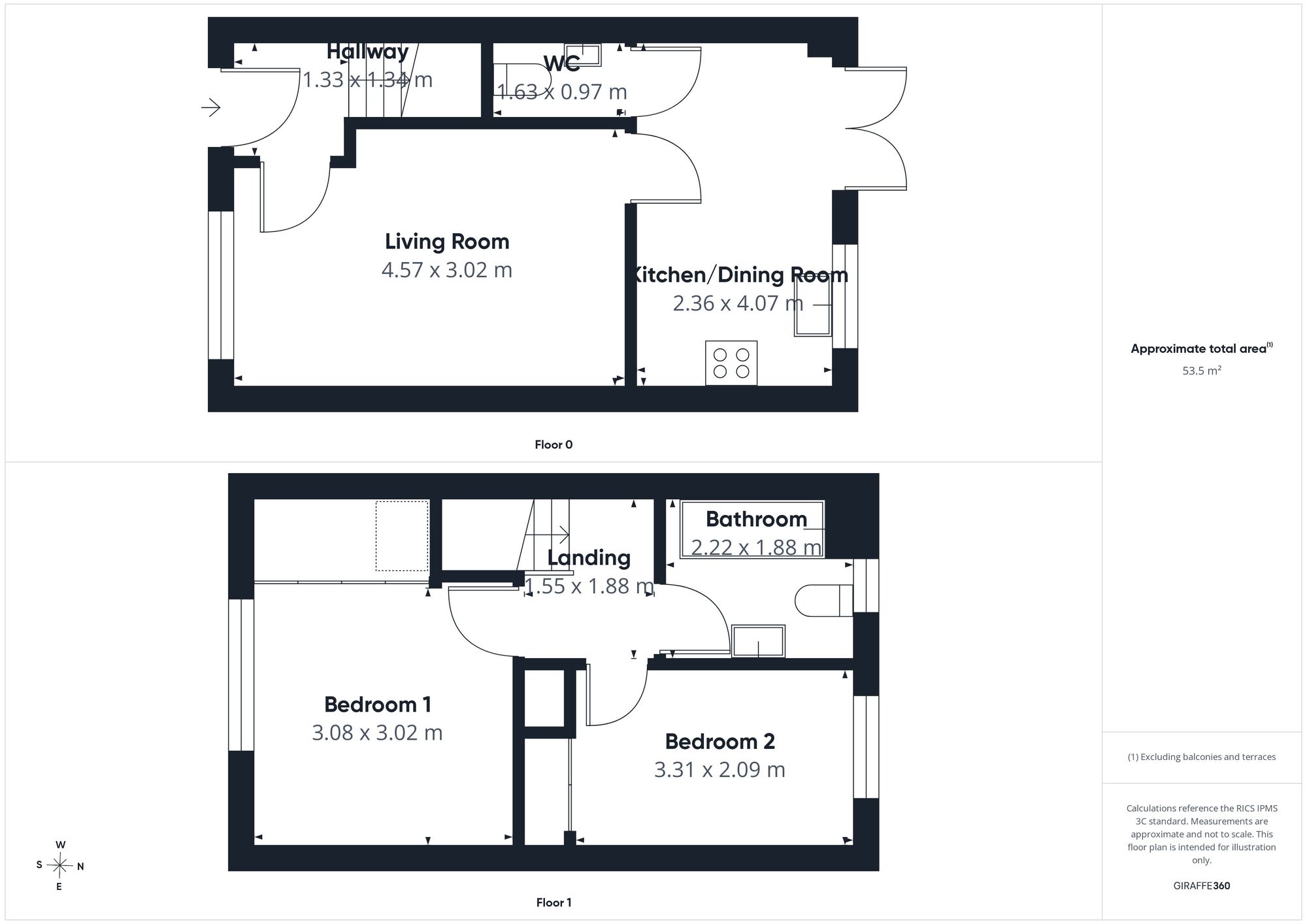 Floorplan of 2 bedroom Semi Detached House for sale, Chimes Bank, Wigton, Cumbria, CA7
