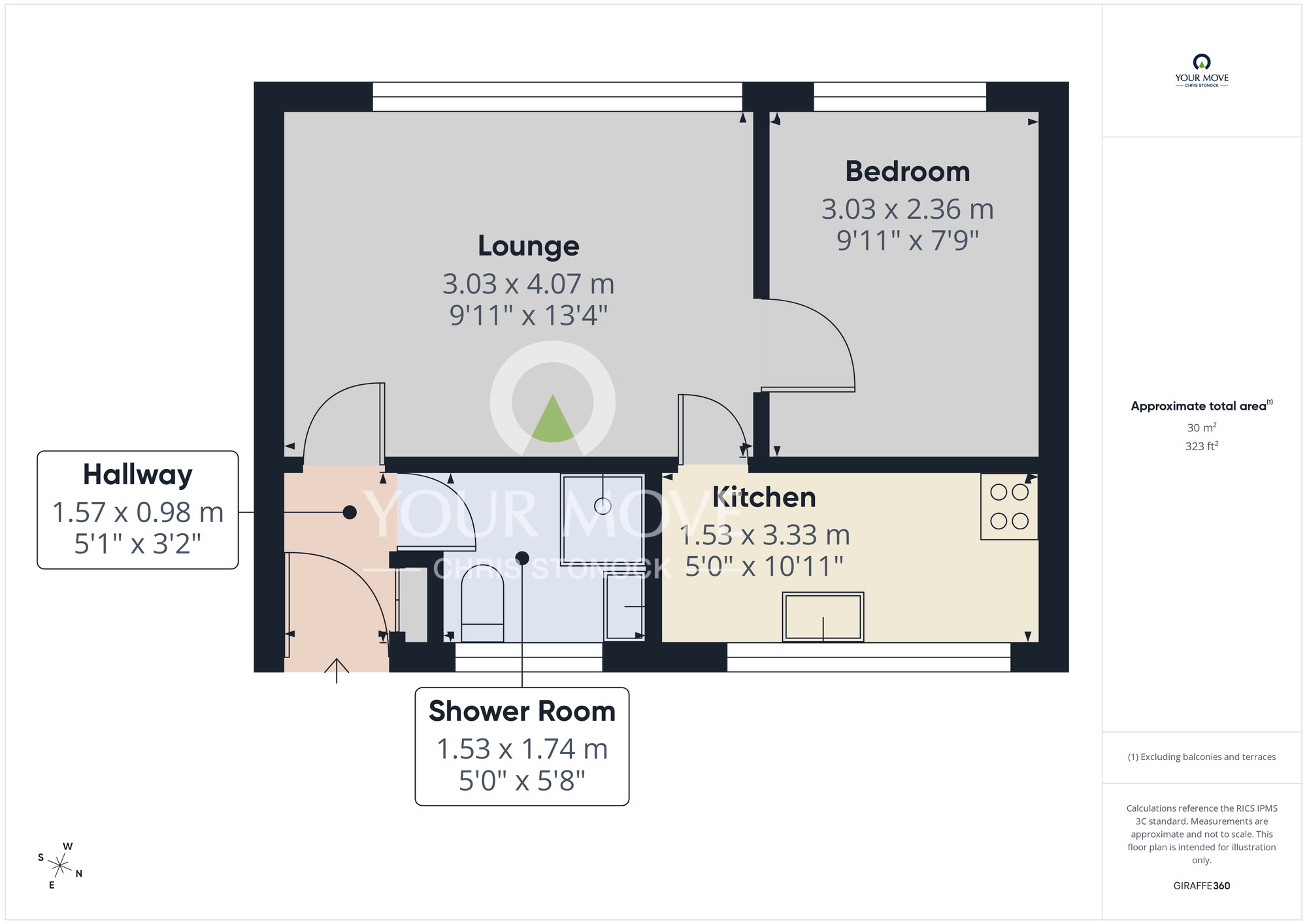 Floorplan of 1 bedroom Flat to rent, Hanover Drive, Blaydon-On-Tyne, Tyne And Wear, NE21