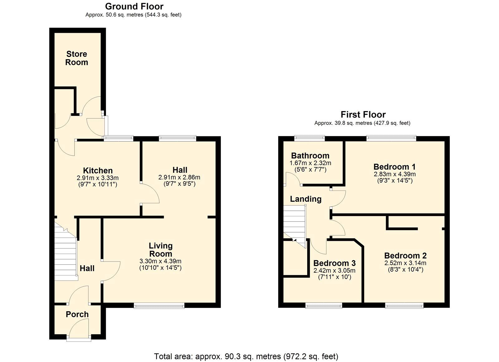 Floorplan of 3 bedroom Mid Terrace House for sale, Snowdrop Close, Blaydon-on-Tyne, Tyne and Wear, NE21