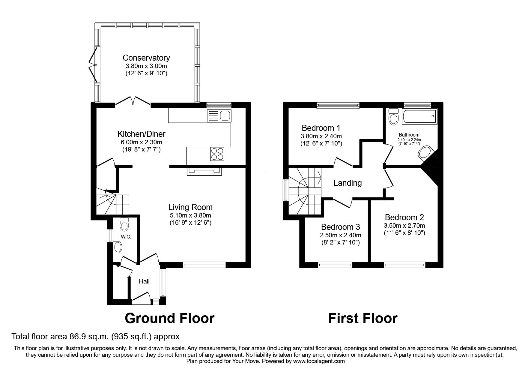Floorplan of 3 bedroom Semi Detached House for sale, The Crescent, Barlow, Blaydon-on-Tyne, NE21