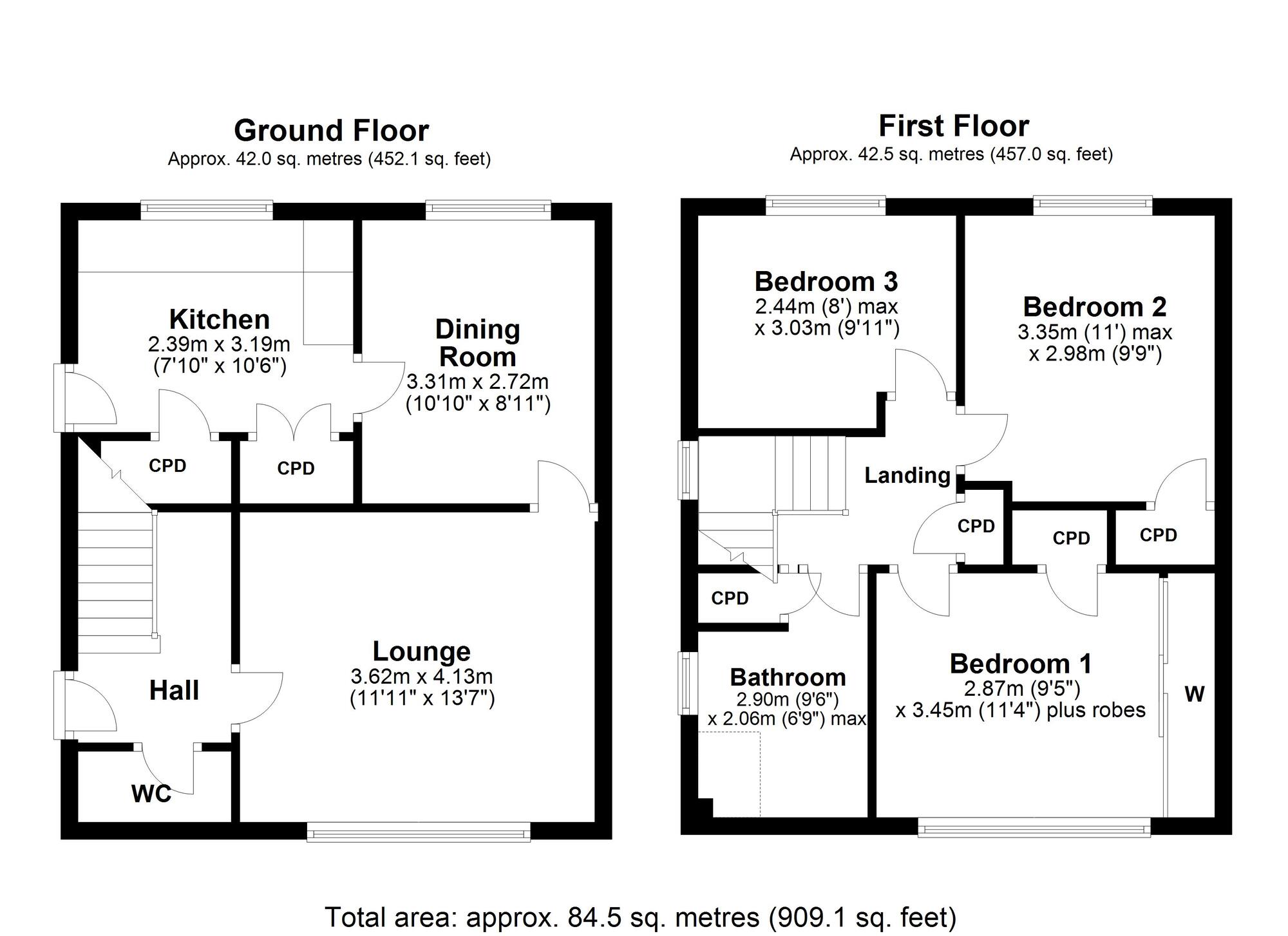 Floorplan of 3 bedroom Semi Detached House for sale, Long Gair, Blaydon-on-Tyne, NE21
