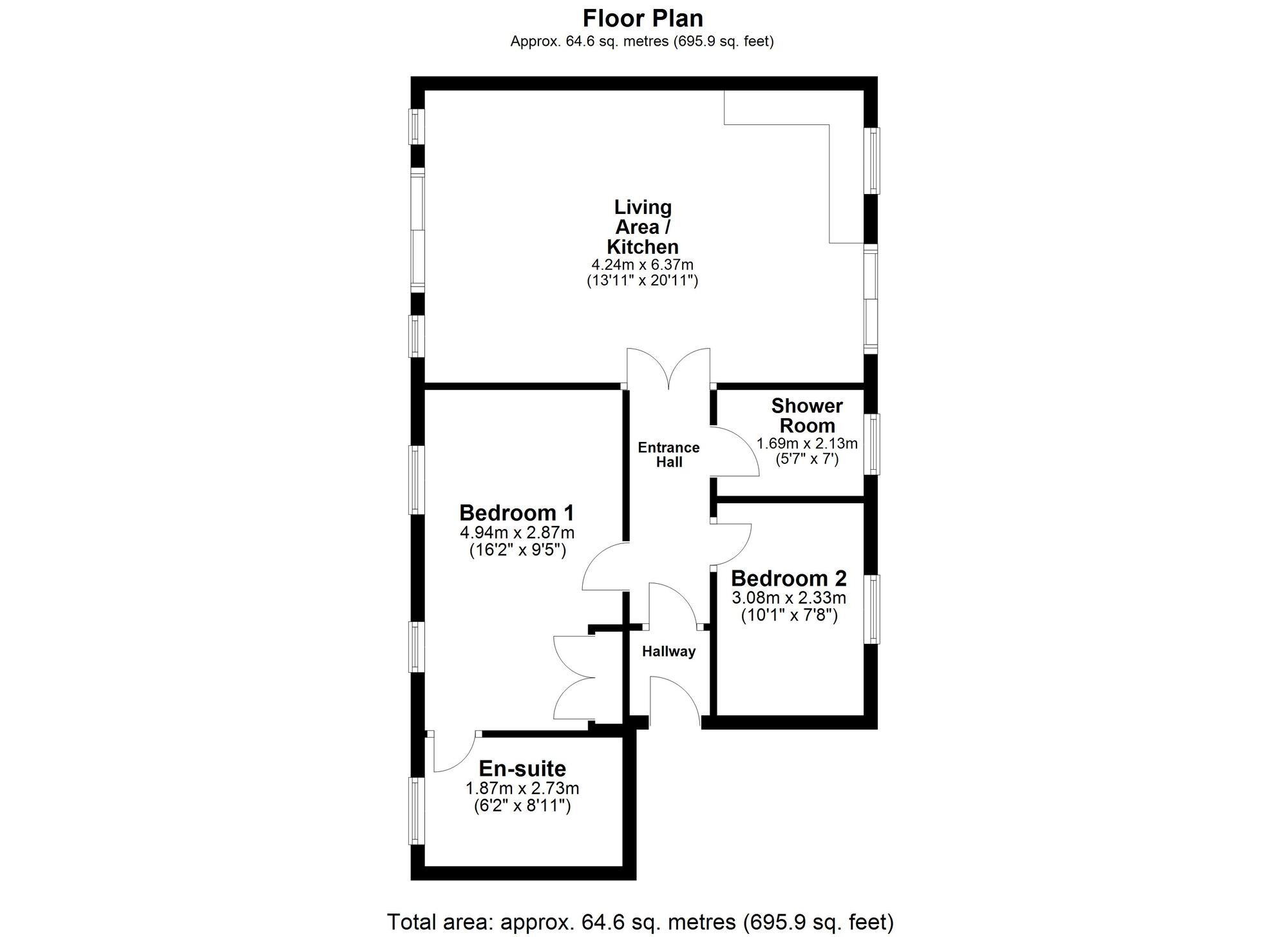 Floorplan of 2 bedroom  Flat for sale, Dunns Way, Blaydon, NE21