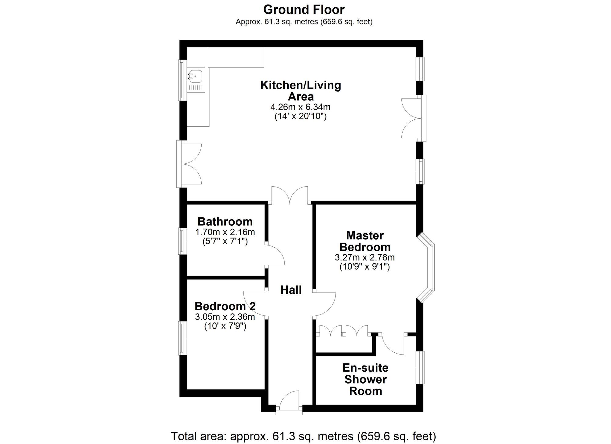 Floorplan of 2 bedroom  Flat for sale, Rockmore Road, Blaydon, NE21
