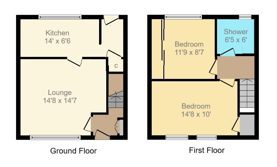 Floorplan of 2 bedroom End Terrace House for sale, Inglis Street, Wishaw, ML2