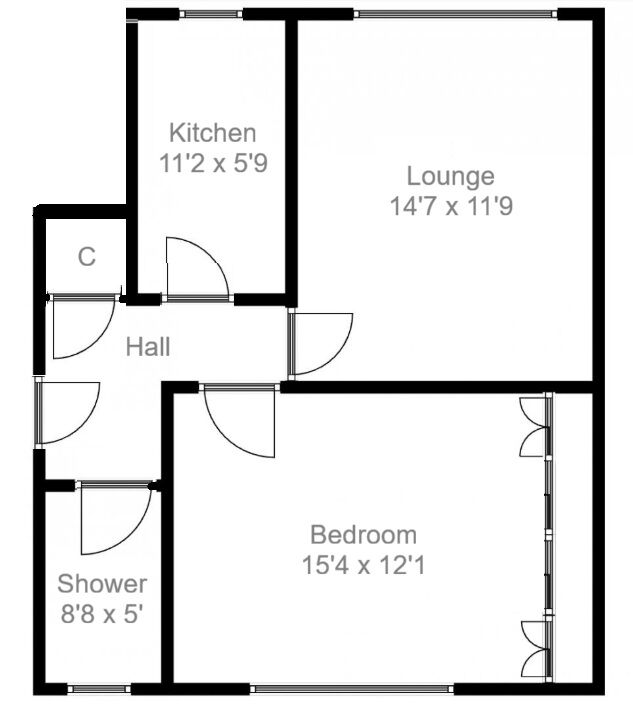 Floorplan of 1 bedroom Flat for sale, Myrtle Drive, Wishaw, Lanarkshire, ML2