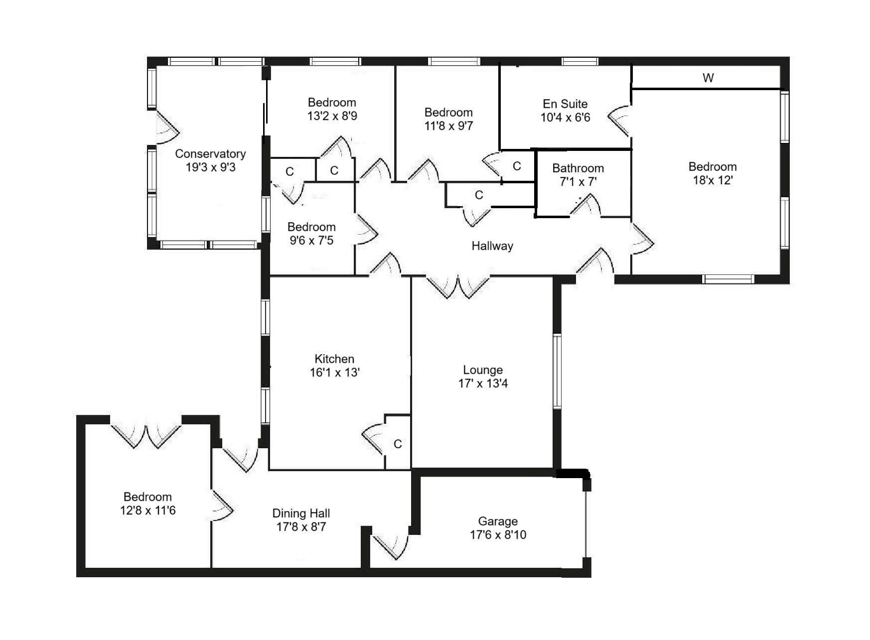 Floorplan of 5 bedroom Detached Bungalow for sale, Kitchener Street, Wishaw, ML2
