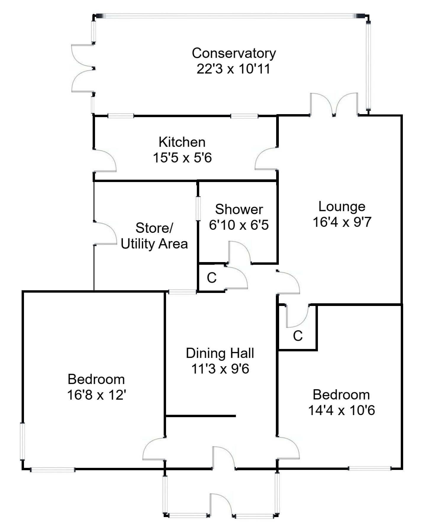 Floorplan of 2 bedroom Detached Bungalow for sale, Kirk Road, Wishaw, North Lanarkshire, ML2