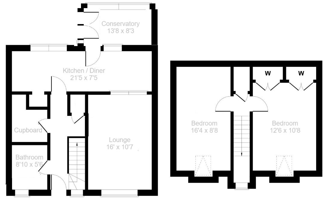 Floorplan of 2 bedroom Mid Terrace House for sale, Lockhart Place, Wishaw, North Lanarkshire, ML2