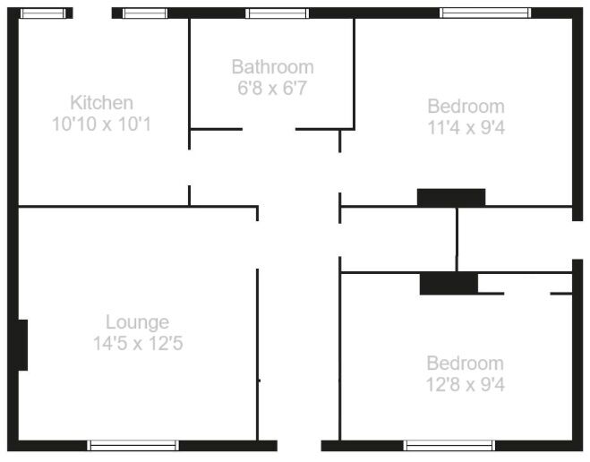 Floorplan of 2 bedroom  Flat for sale, Springhill Road, Shotts, North Lanarkshire, ML7