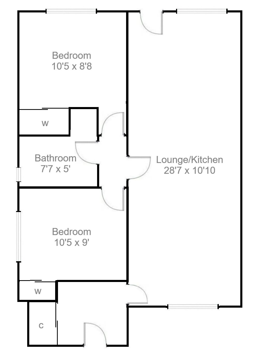 Floorplan of 2 bedroom Semi Detached Bungalow for sale, Huntly Quadrant, Wishaw, North Lanarkshire, ML2