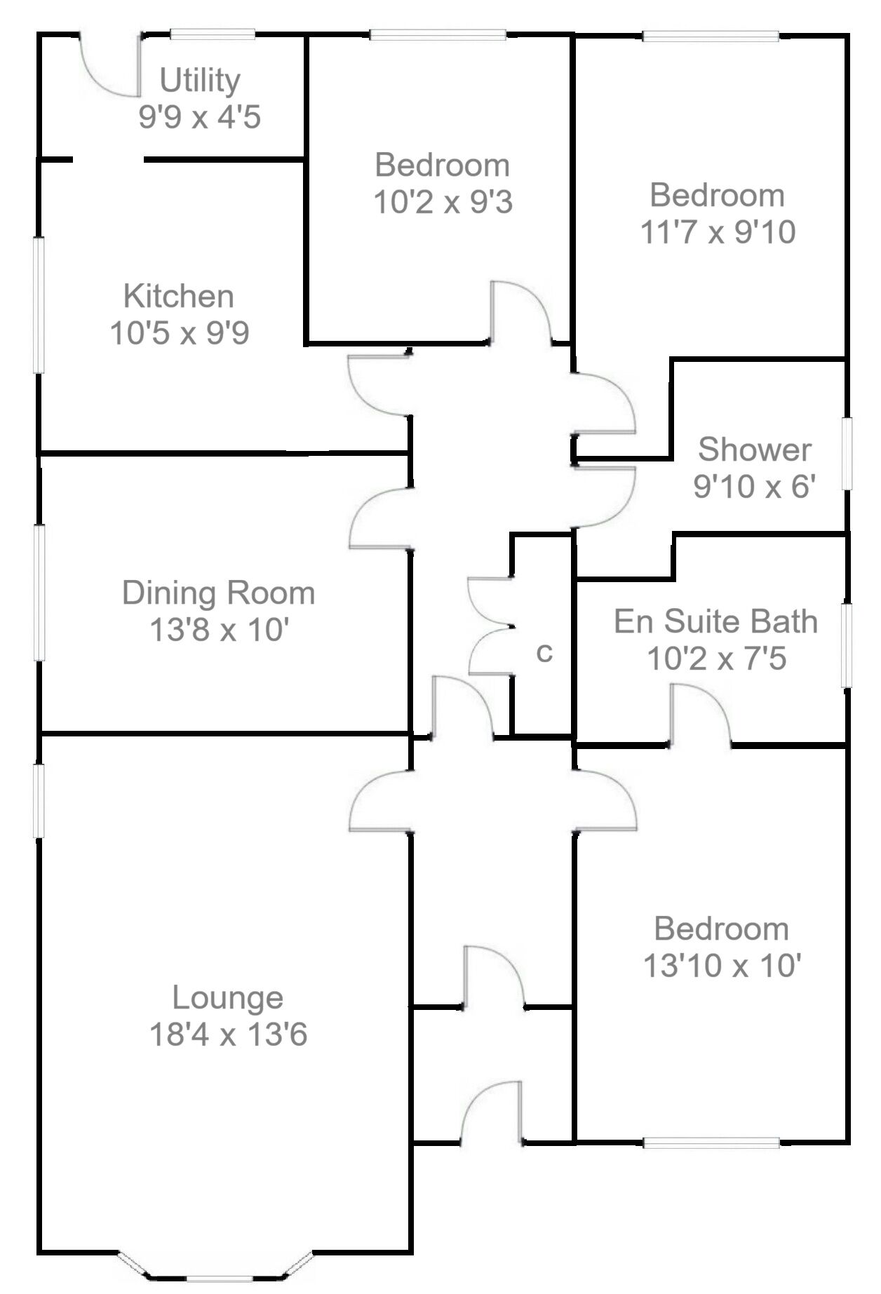 Floorplan of 3 bedroom Detached Bungalow for sale, Russell Street, Wishaw, North Lanarkshire, ML2