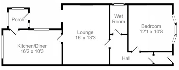 Floorplan of 1 bedroom End Terrace Bungalow for sale, Pather Street, Wishaw, North Lanarkshire, ML2