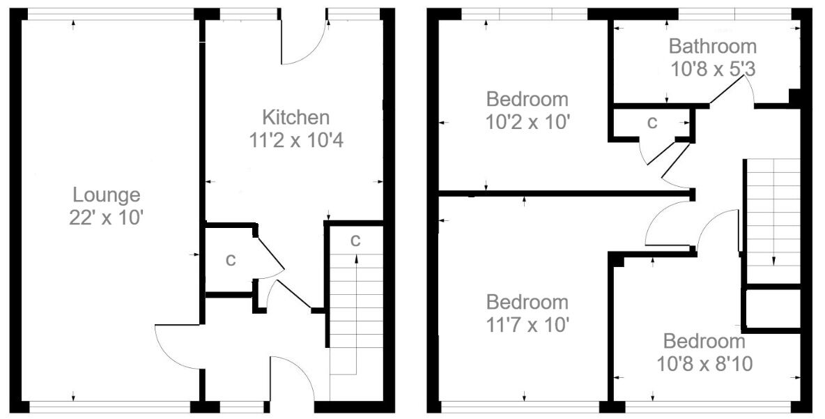 Floorplan of 3 bedroom Semi Detached House for sale, North Kilmeny Crescent, Wishaw, North Lanarkshire, ML2