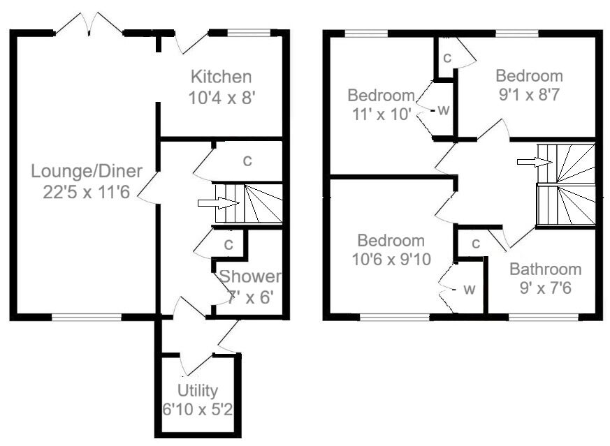 Floorplan of 3 bedroom Mid Terrace House for sale, Renwick Place, Lanark, South Lanarkshire, ML11