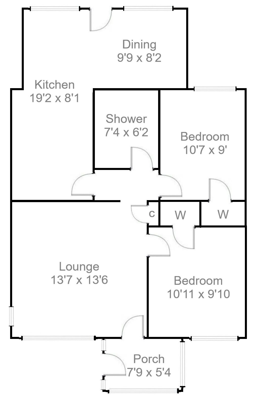Floorplan of 2 bedroom Semi Detached Bungalow for sale, Newmill Gardens, Shotts, ML7