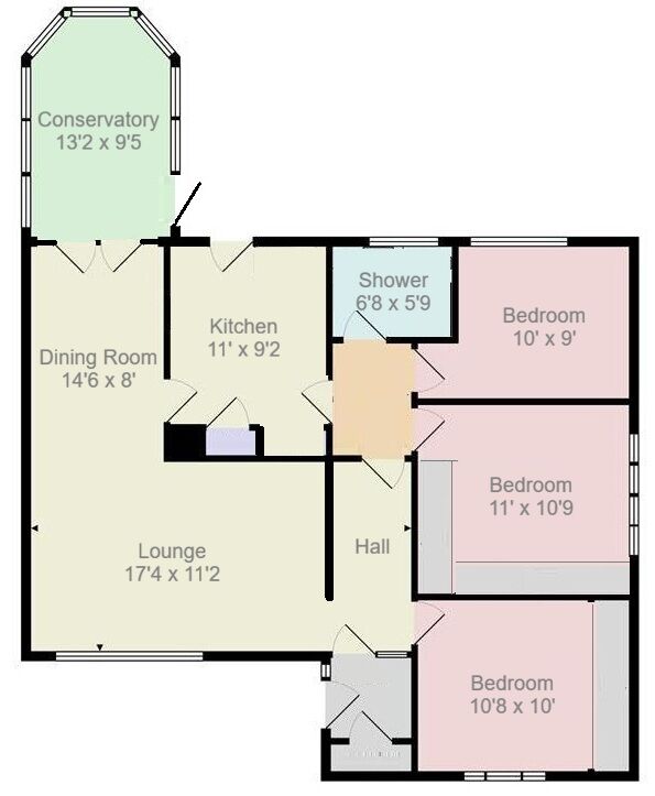 Floorplan of 3 bedroom Detached Bungalow for sale, Hillfoot Gardens, Wishaw, North Lanarkshire, ML2