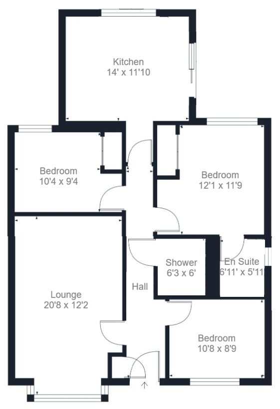 Floorplan of 3 bedroom Detached Bungalow for sale, Milne Court, Wishaw, North Lanarkshire, ML2