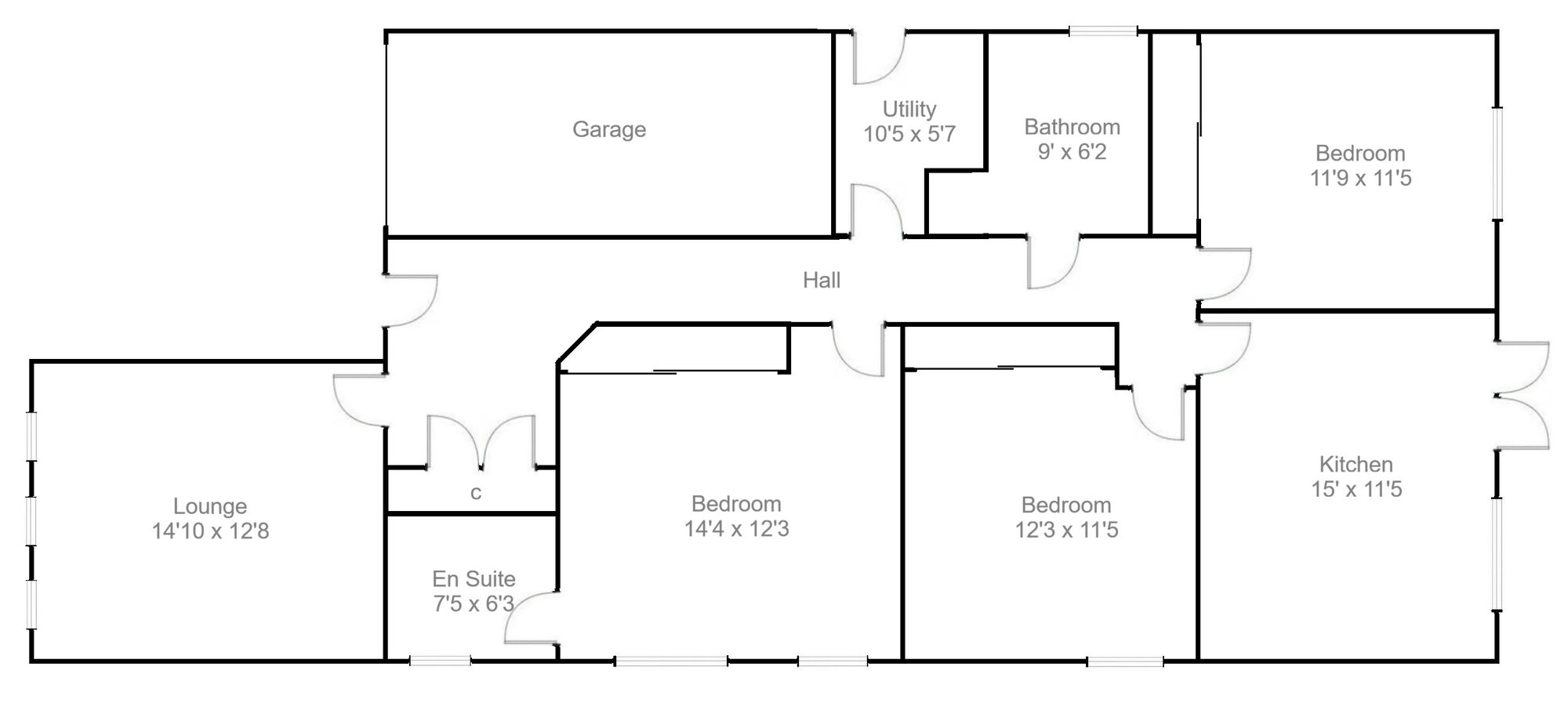 Floorplan of 3 bedroom Detached Bungalow for sale, Millbank Road, Wishaw, North Lanarkshire, ML2