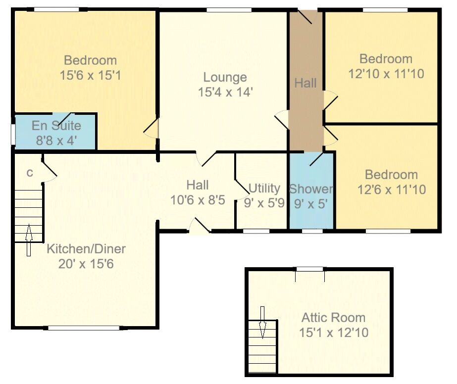 Floorplan of 4 bedroom Semi Detached Bungalow for sale, Allanton Road, Shotts, North Lanarkshire, ML7