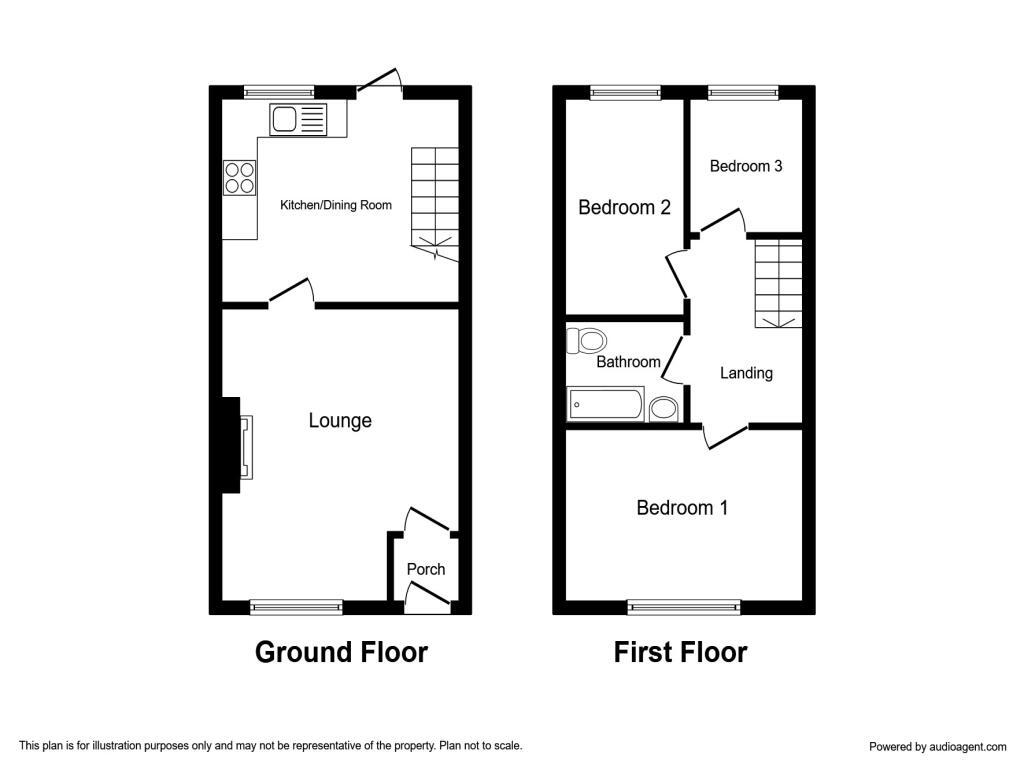 Floorplan of 3 bedroom Mid Terrace House to rent, Phethean Street, Farnworth, Bolton, BL4
