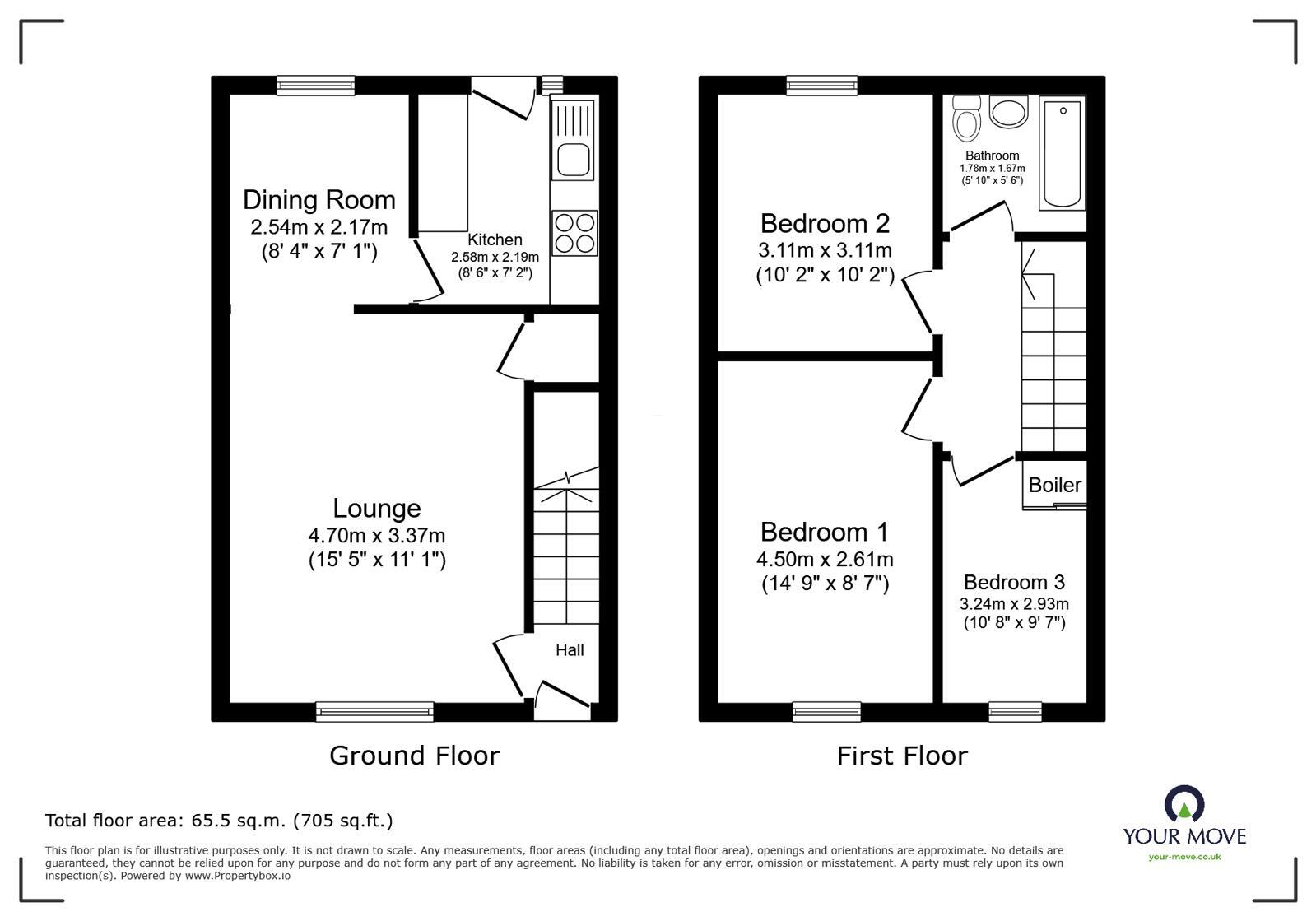 Floorplan of 3 bedroom Semi Detached House to rent, Thirlmere Avenue, Astley,Tyldesley, Manchester, M29