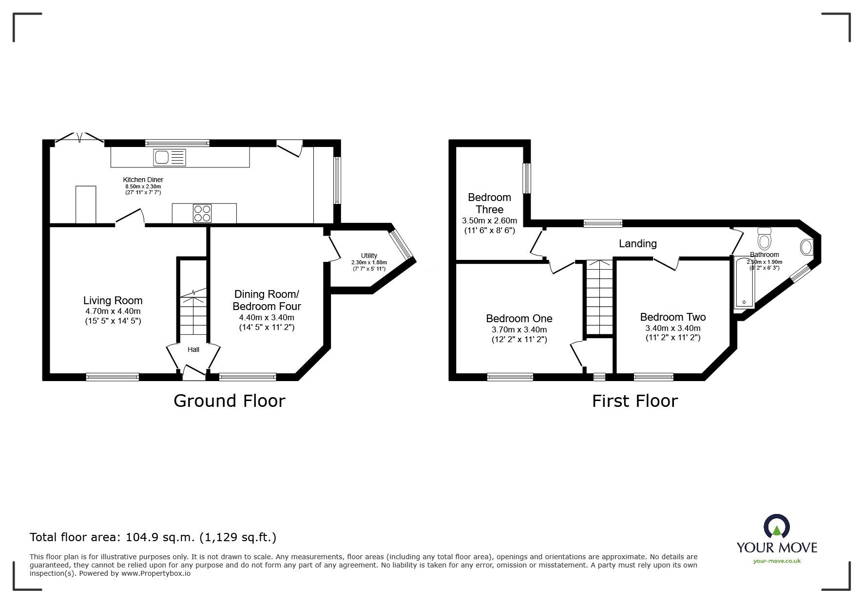 Floorplan of 4 bedroom Detached House for sale, Wesley Street, Atherton, Greater Manchester, M46