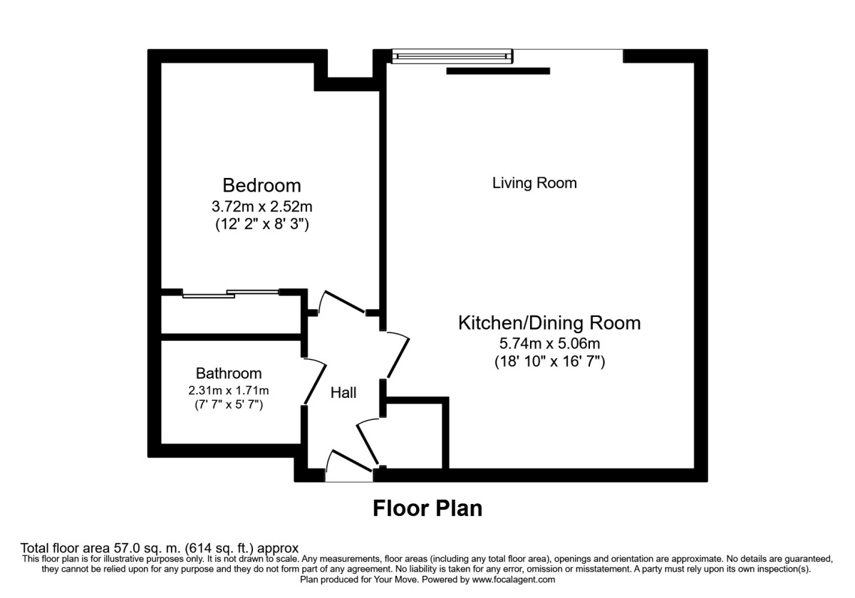 Floorplan of 1 bedroom Flat to rent, Manor Road, Wallington, Surrey, SM6