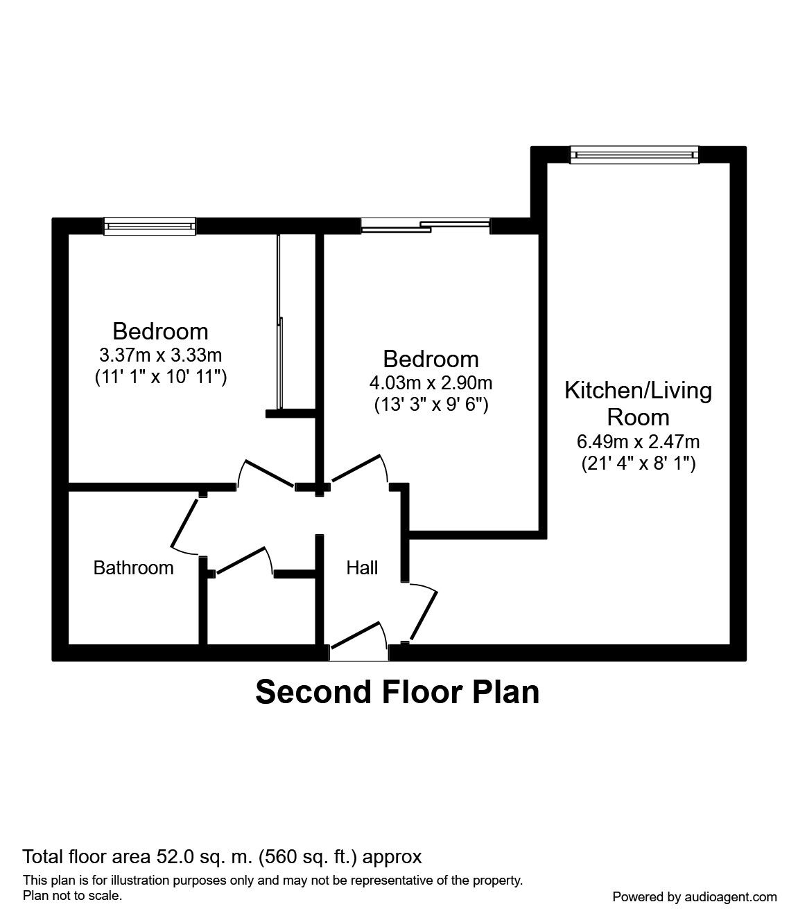 Floorplan of 2 bedroom Flat to rent, Manor Road, Wallington, Surrey, SM6