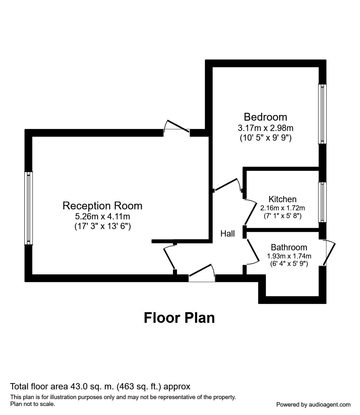 Floorplan of 1 bedroom  Flat to rent, Rickman Hill, Coulsdon, Surrey, CR5
