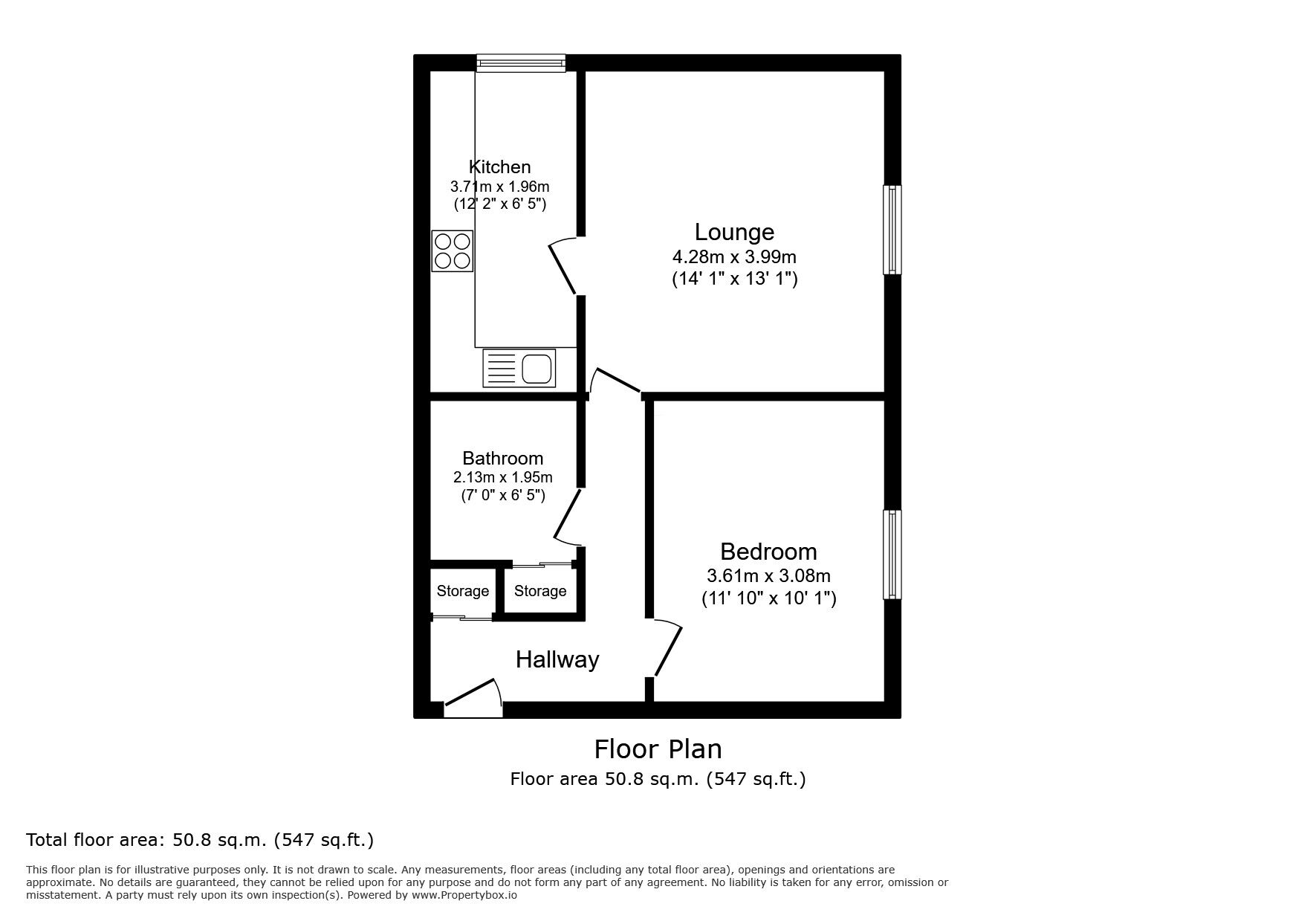 Floorplan of 1 bedroom Flat for sale, Maldon Road, Wallington, SM6