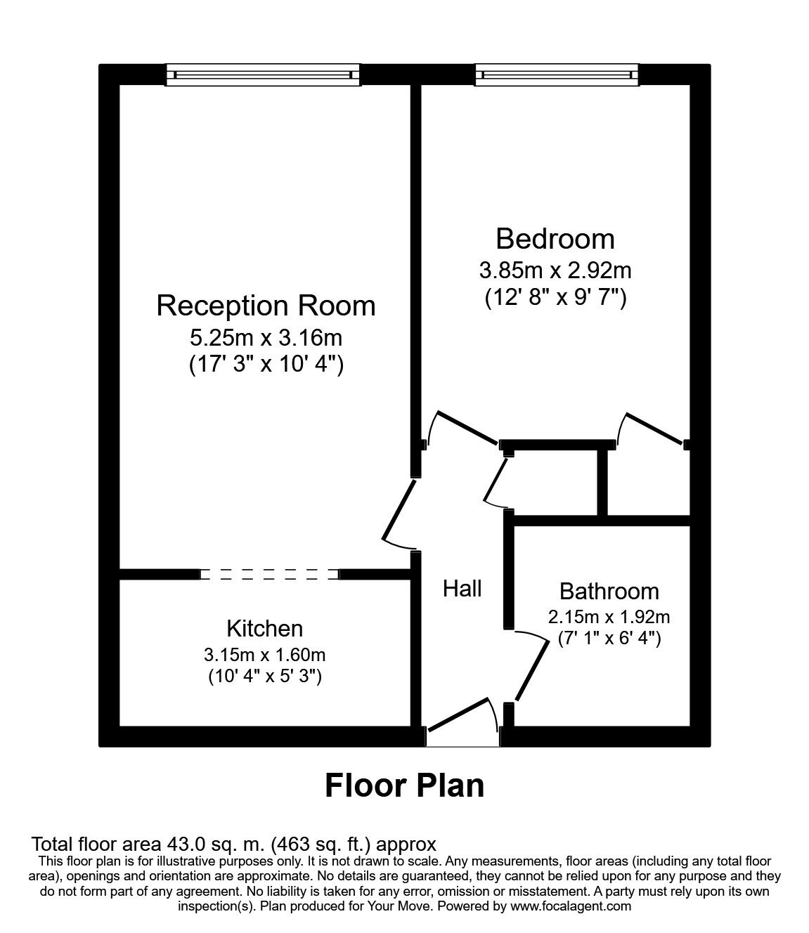 Floorplan of 1 bedroom  Flat to rent, Maldon Road, Wallington, Surrey, SM6
