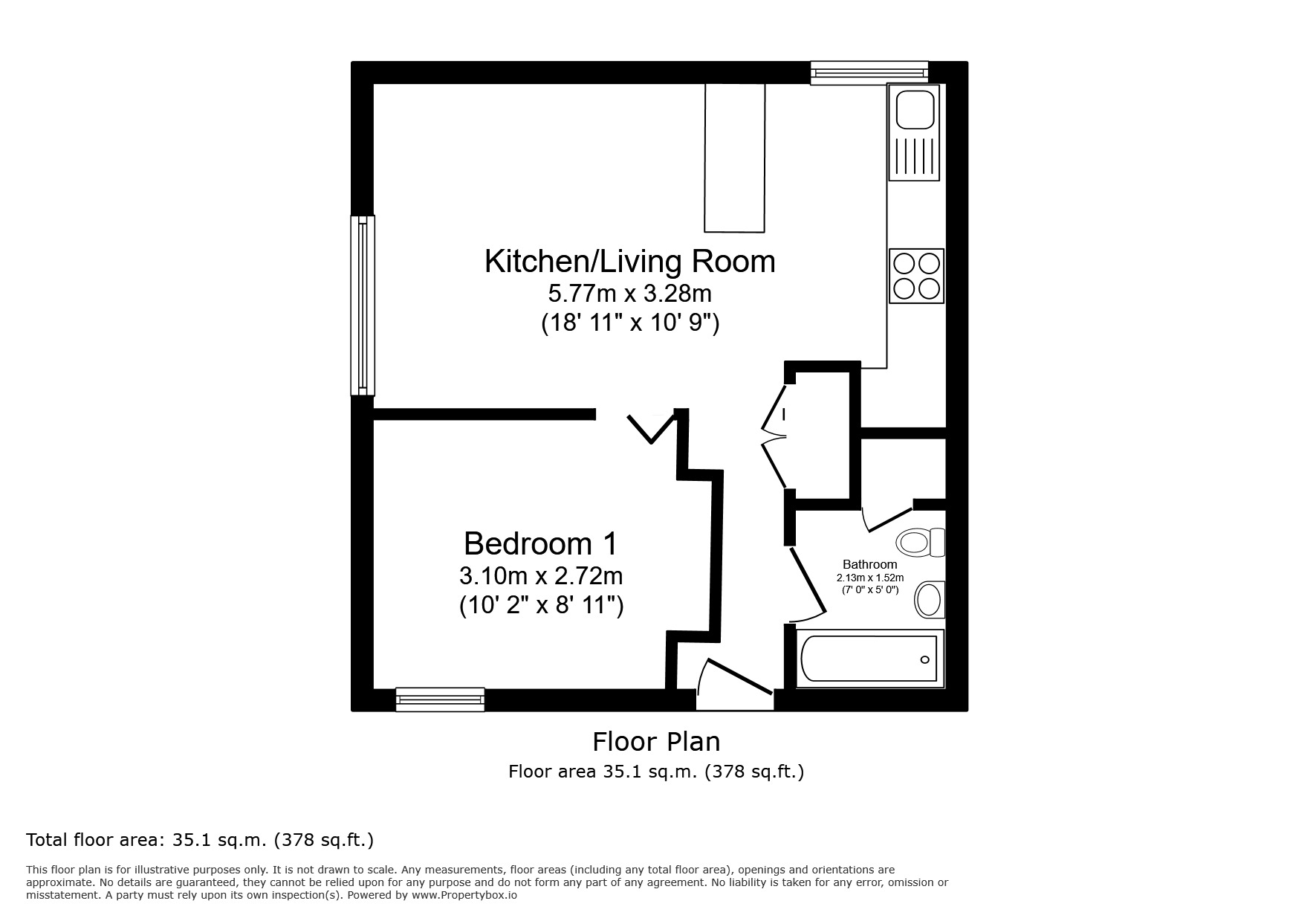 Floorplan of Flat for sale, Grosvenor Road, Wallington, Surrey, SM6