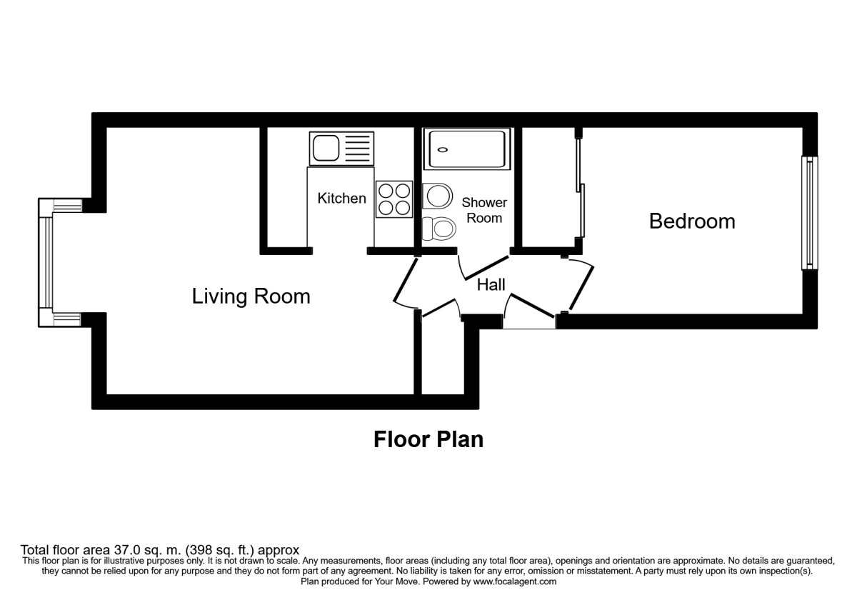 Floorplan of 1 bedroom Flat to rent, 49 Foxglove Way, Wallington, Surrey, SM6