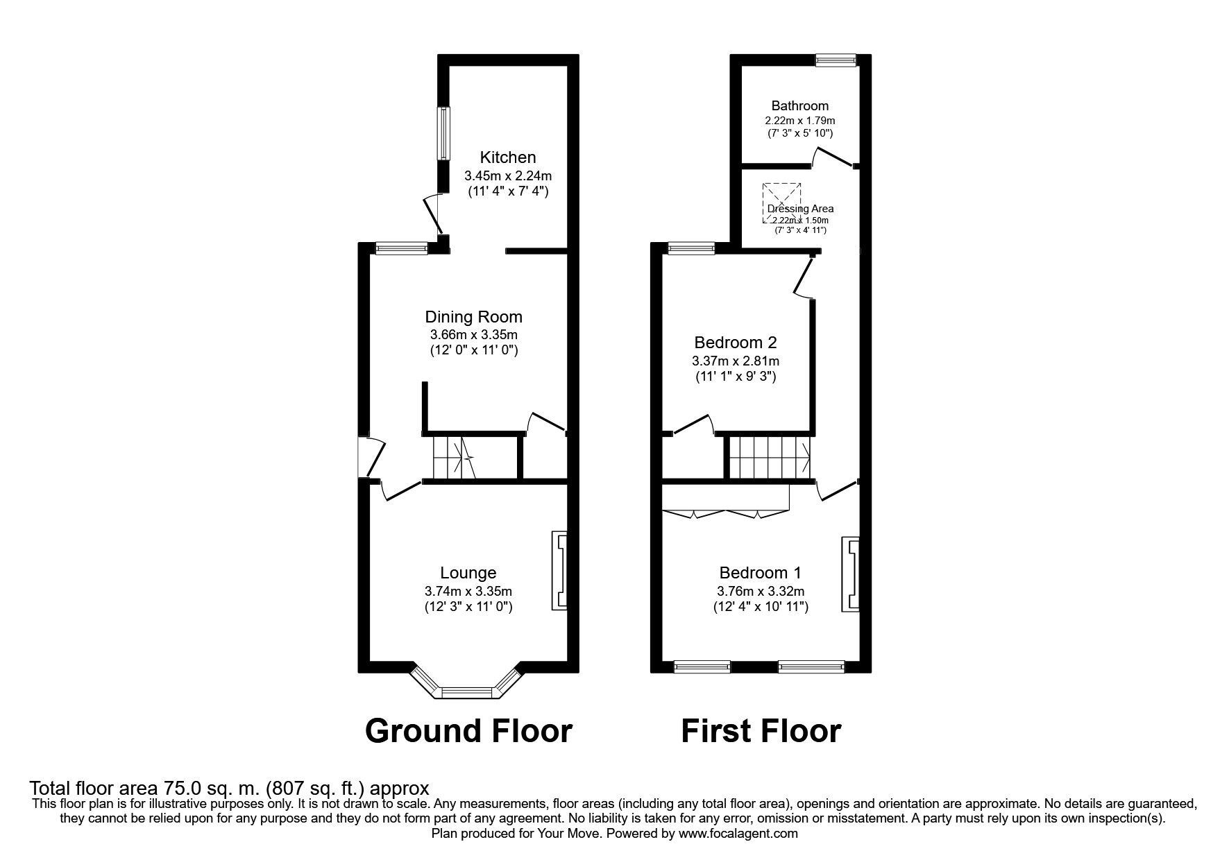 Floorplan of 2 bedroom  House to rent, Leslie Grove, Croydon, CR0